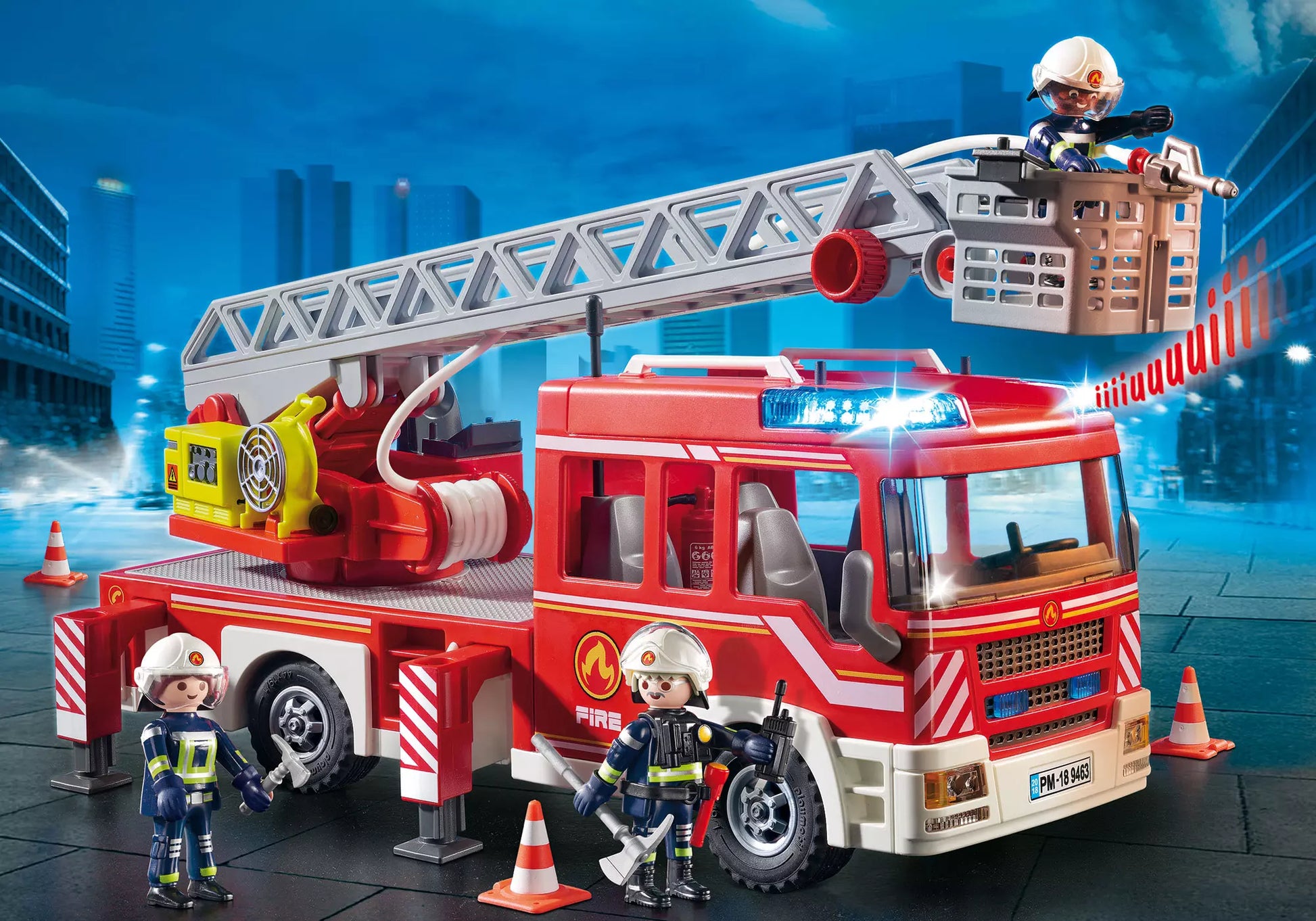 Playmobil 9463 City Action Feuerwehr-Leiterfahrzeug - plegobil