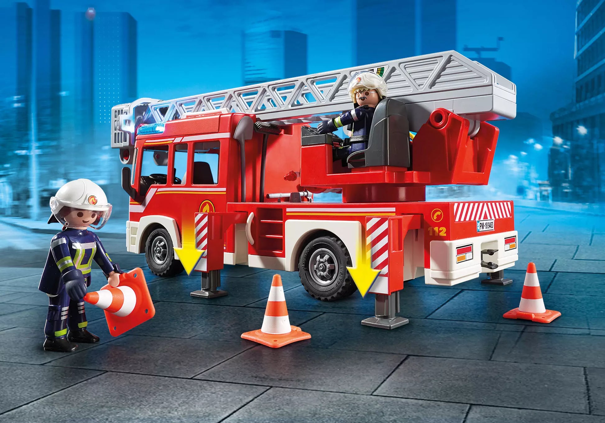 Playmobil 9463 City Action Feuerwehr-Leiterfahrzeug - plegobil