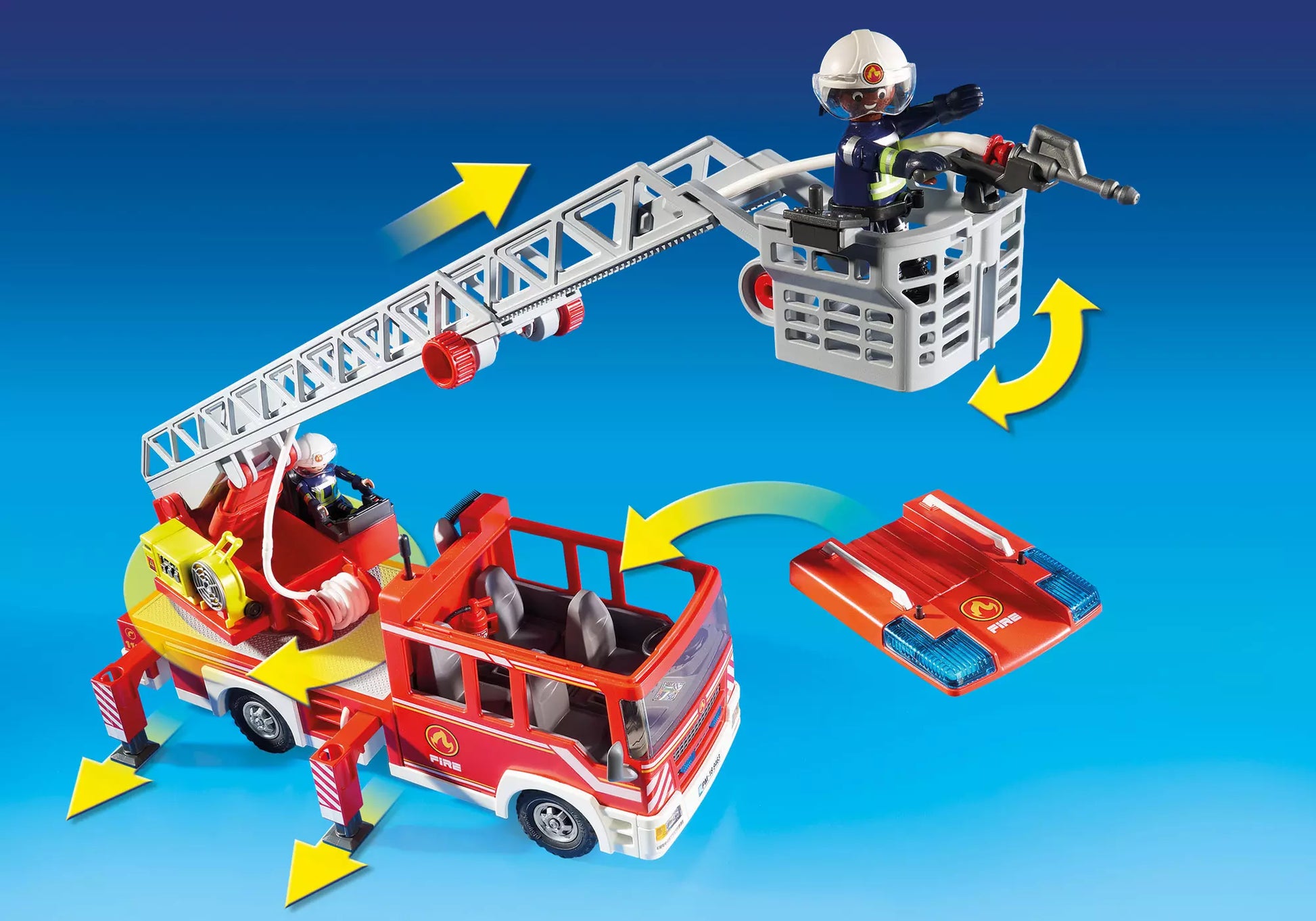 Playmobil 9463 City Action Feuerwehr-Leiterfahrzeug - plegobil