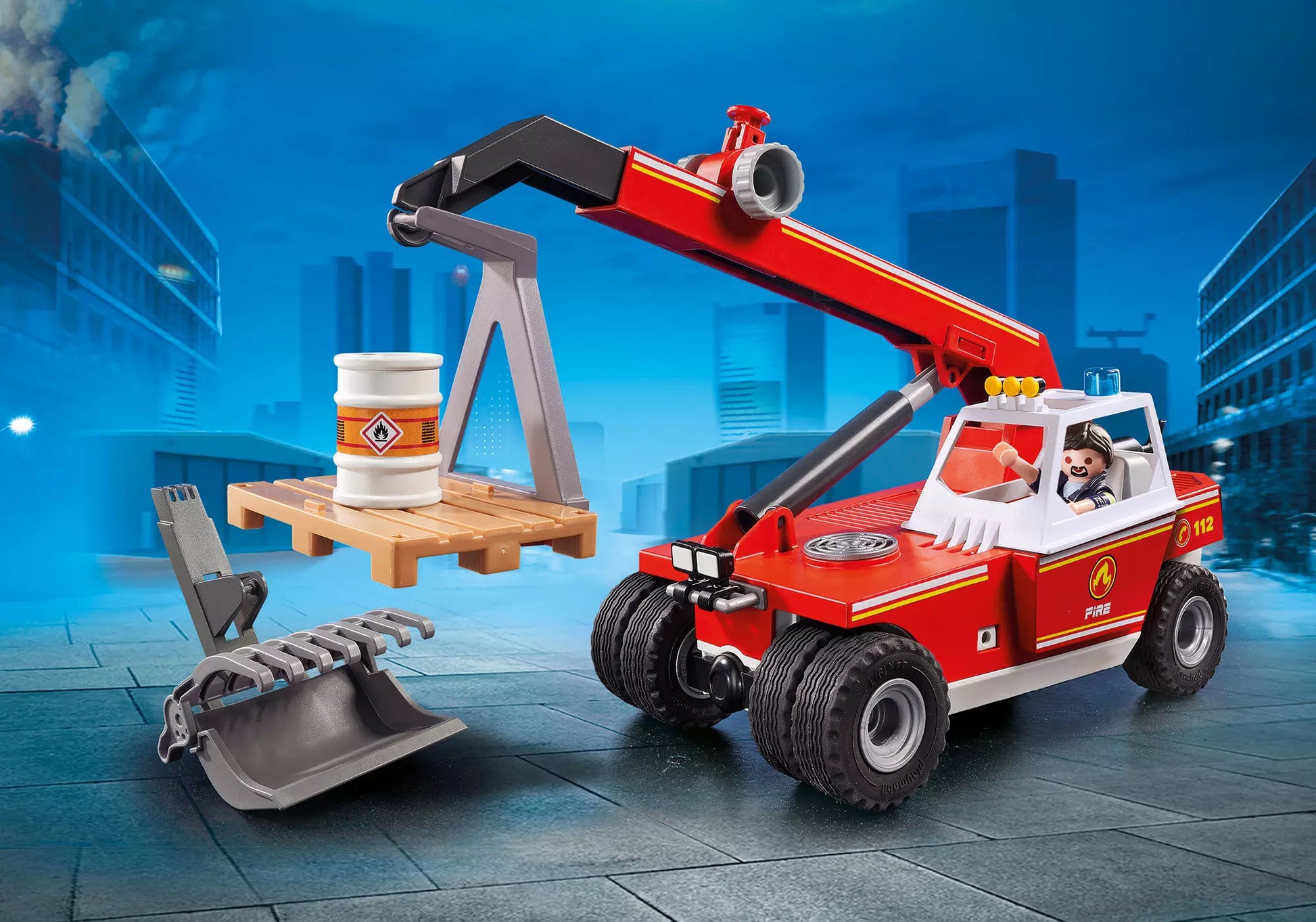 Playmobil 9465 City Action Feuerwehr Teleskoplader - plegobil