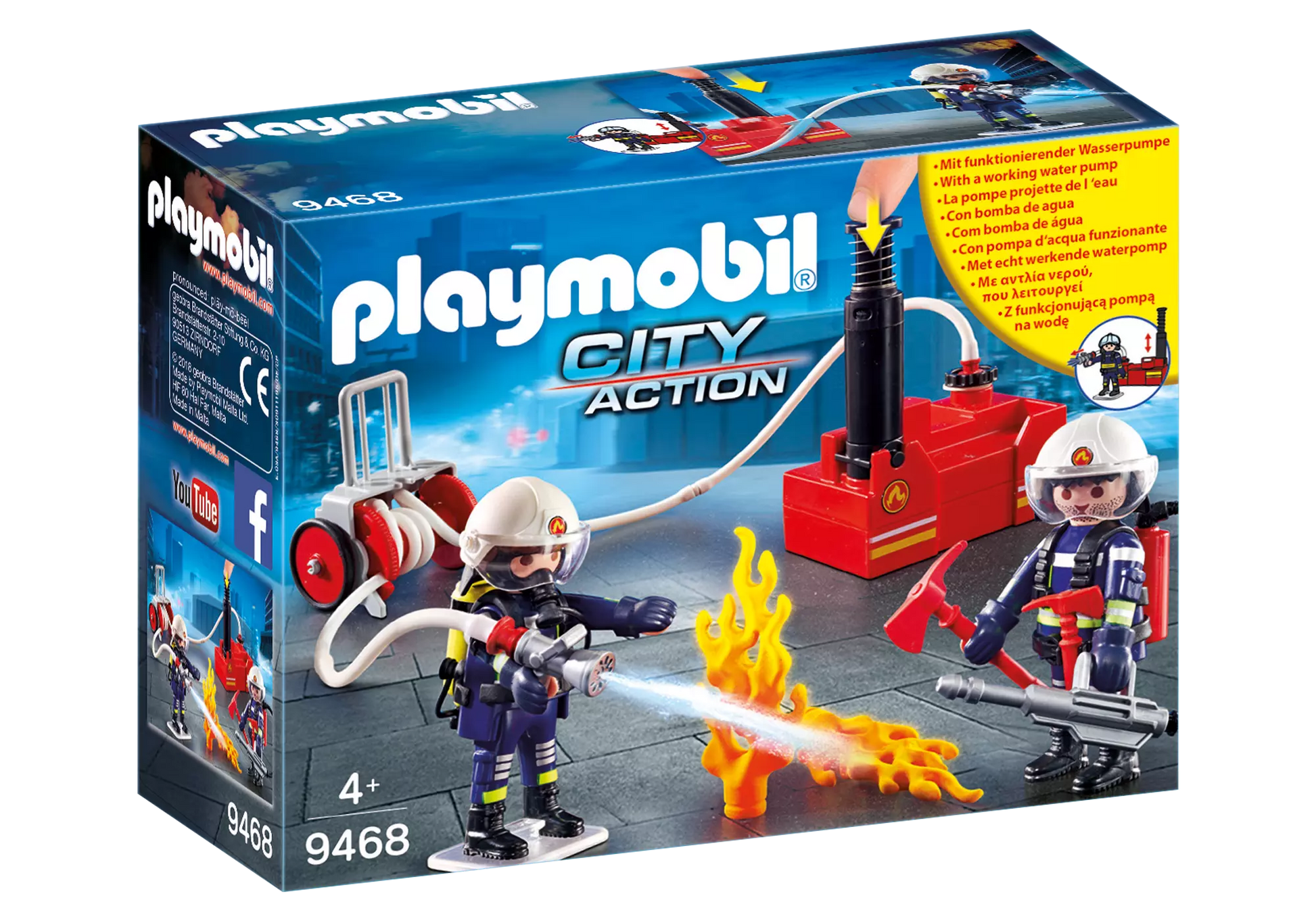 Playmobil 9468 City Action Feuerwehrmänner mit Löschpumpe - plegobil