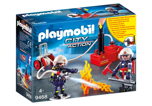 Playmobil 9468 City Action Feuerwehrmänner mit Löschpumpe - plegobil