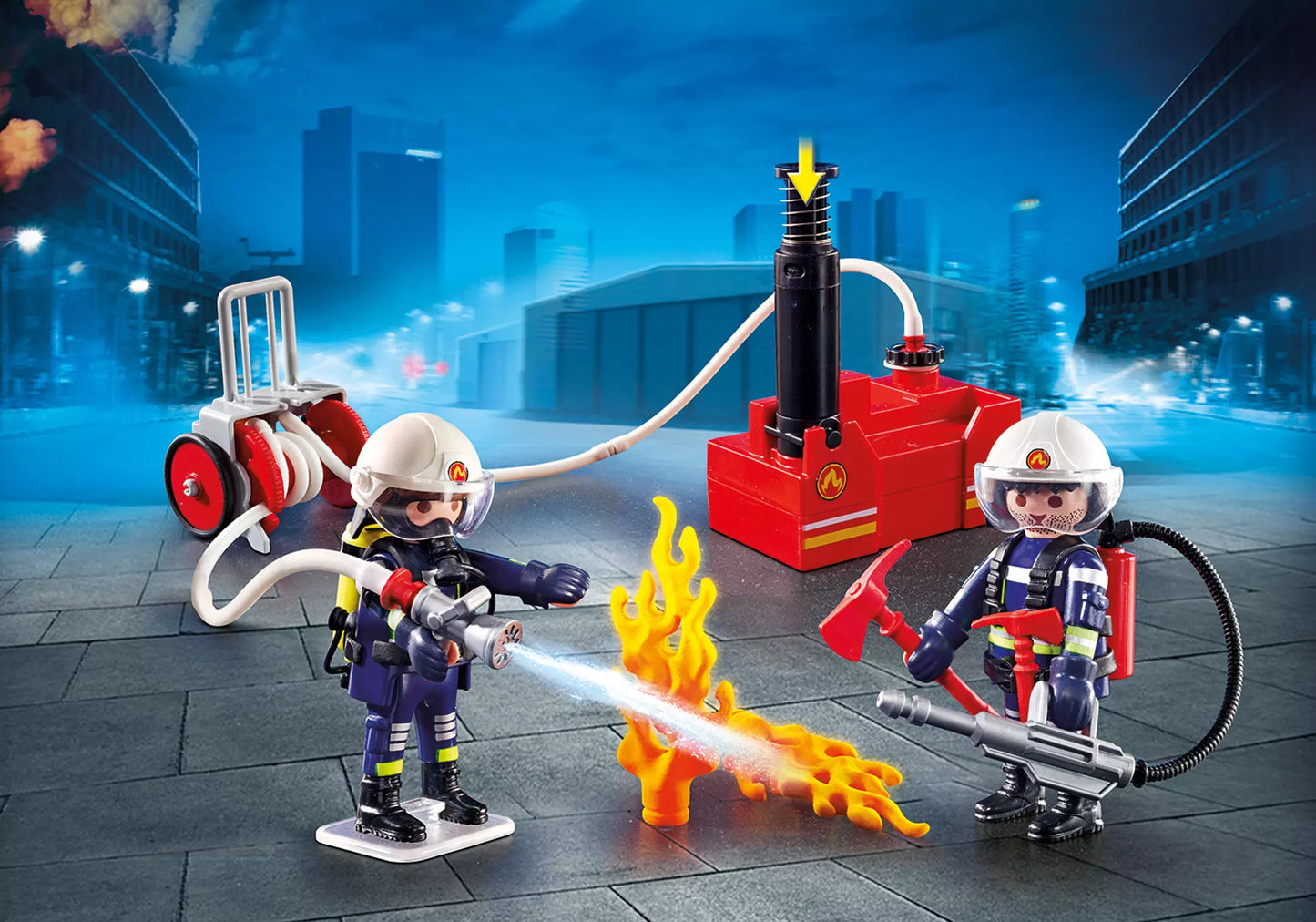 Playmobil 9468 City Action Feuerwehrmänner mit Löschpumpe - plegobil