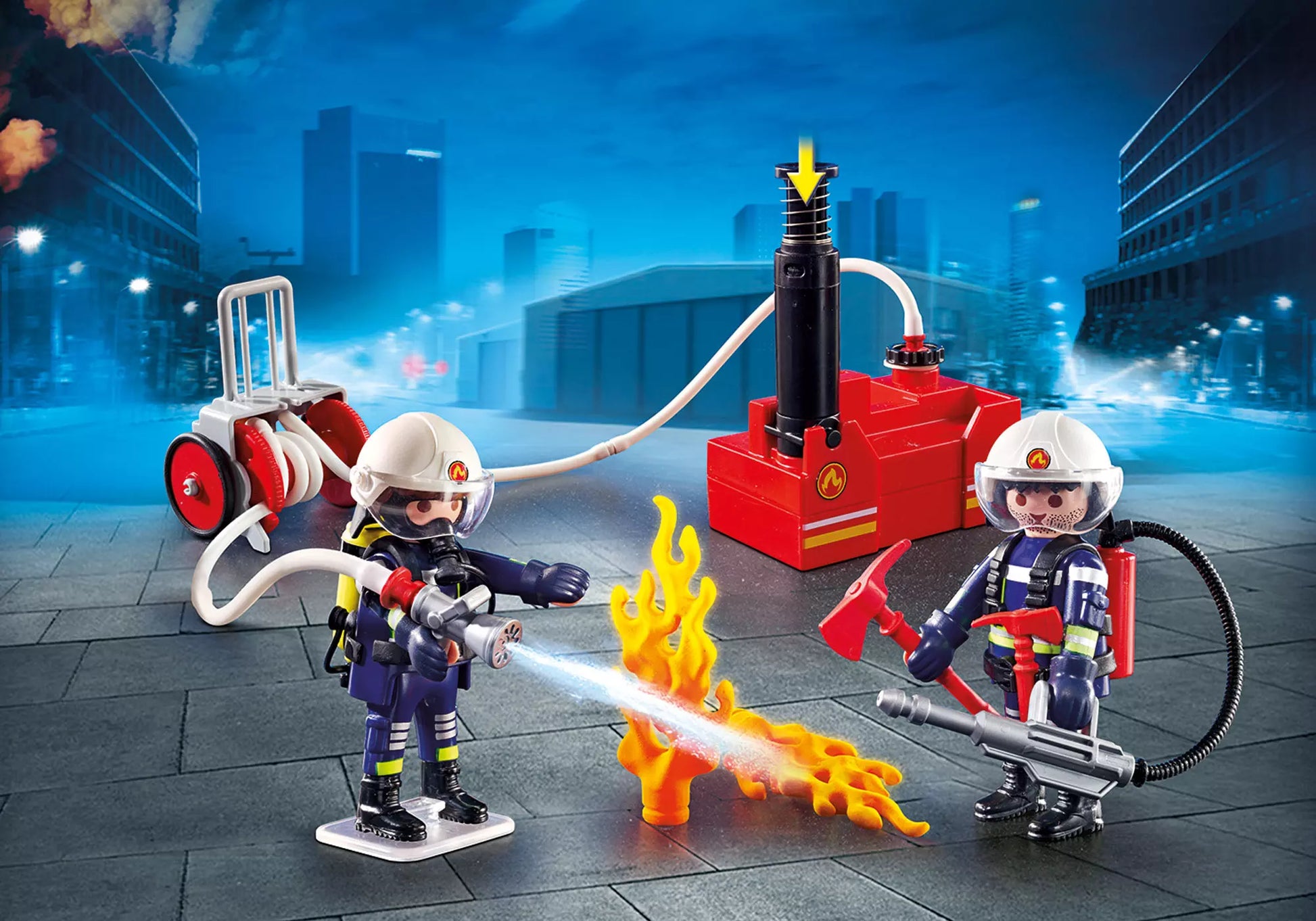 Playmobil 9468 City Action Feuerwehrmänner mit Löschpumpe - plegobil