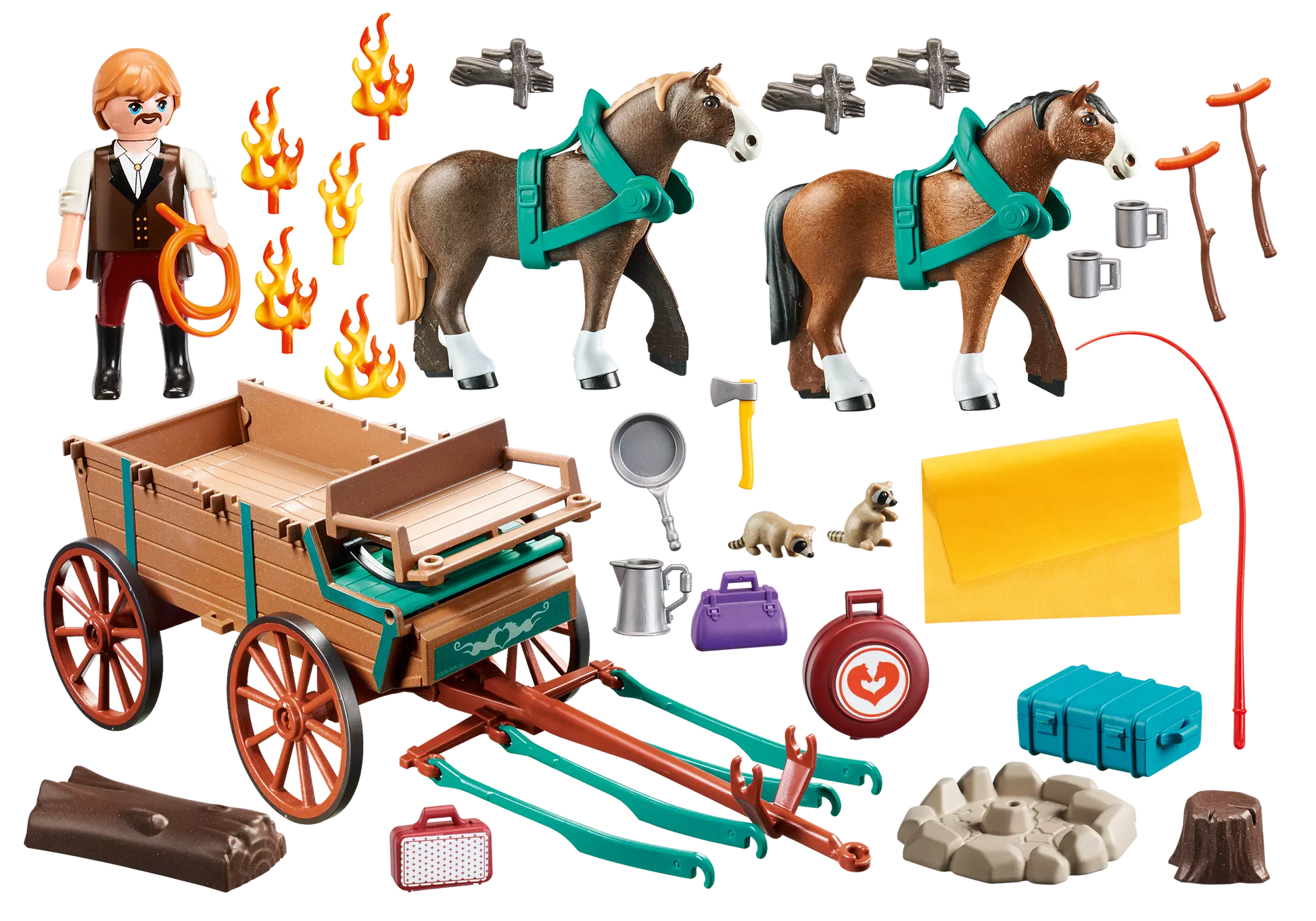 Playmobil 9477 Spirit Vater Jim mit Kutsche - plegobil