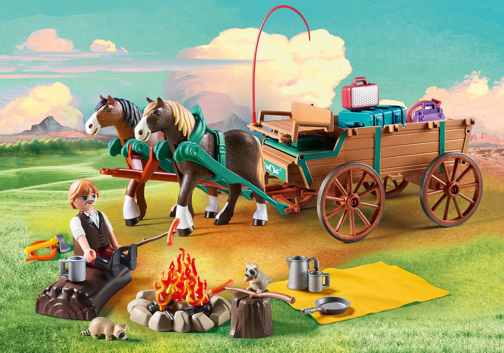 Playmobil 9477 Spirit Vater Jim mit Kutsche - plegobil