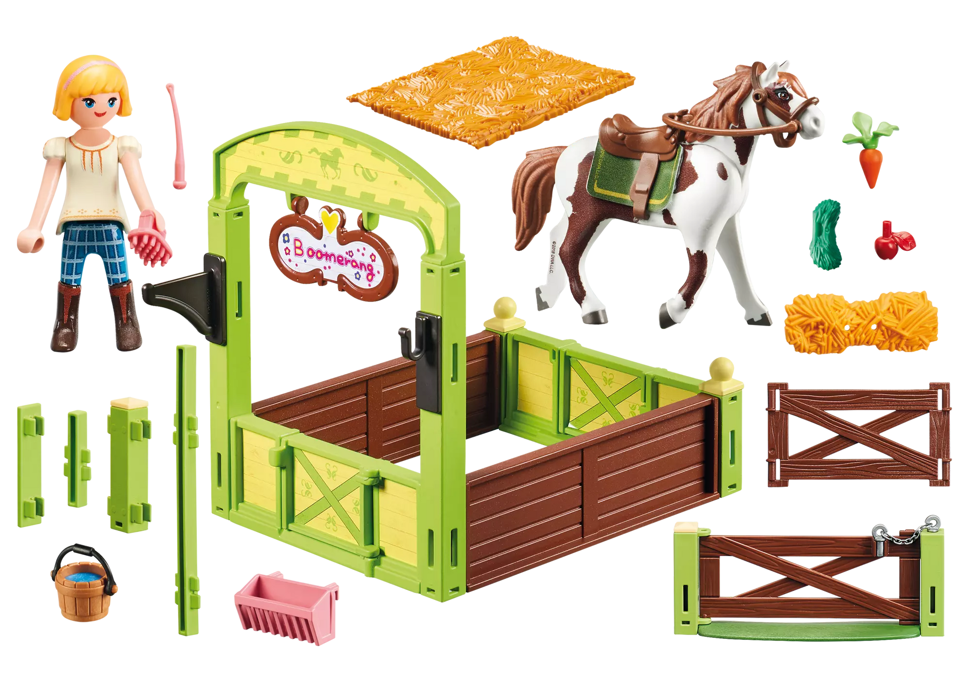 Playmobil 9480 Spirit Pferdebox Abigail und Boomerang - plegobil