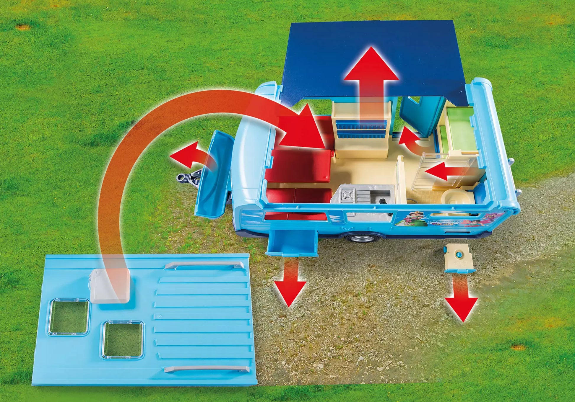 Playmobil 9502 Family Fun FunPark Pick-Up mit Wohnwagen - plegobil