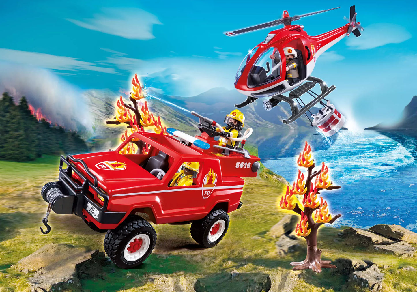 Playmobil 9518 City Action Feuerwehr-Waldbrandeinsatz - plegobil