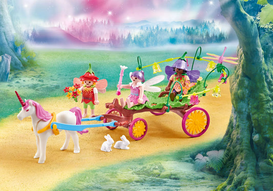 Playmobil 9823 Fairies Feenkinder mit Einhornkutsche (Folienverpackung) - plegobil