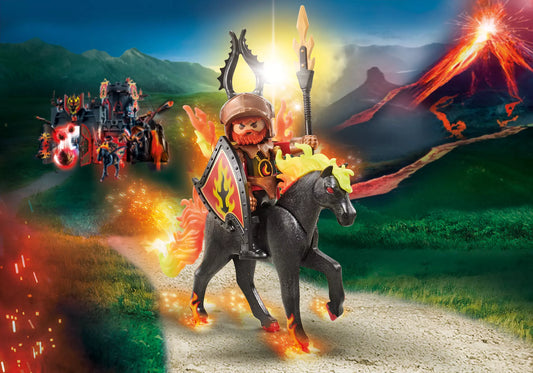 Playmobil 9882 Novelmore Feuerpferd mit Reiter (Burnham Raiders) (Folienverpackung) - plegobil