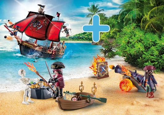 Playmobil PM2310D Pirates Bundle Totenkopf-Kampfschiff - plegobil