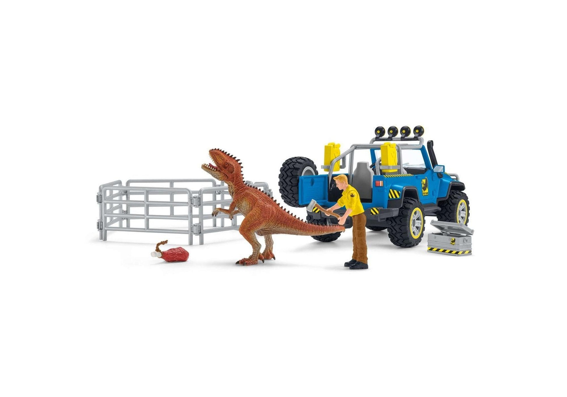 Schleich 41464 Dinosaurs: Geländewagen mit Dino-Außenposten - plegobil