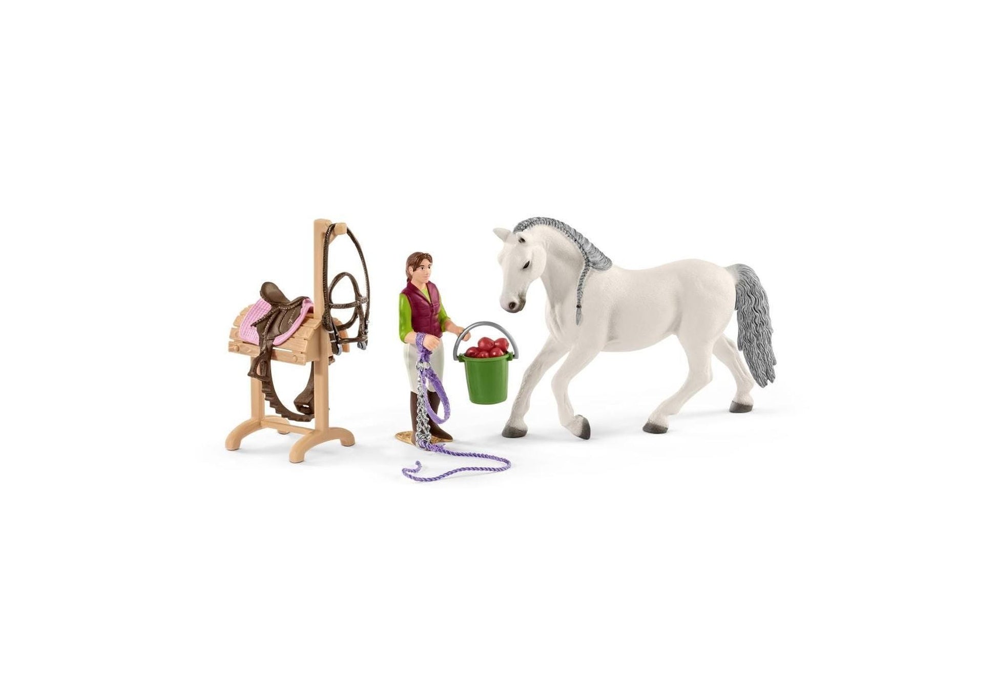 Schleich 42389 Horse Club: Reitschule mit Reiterinnen und Pferden - plegobil