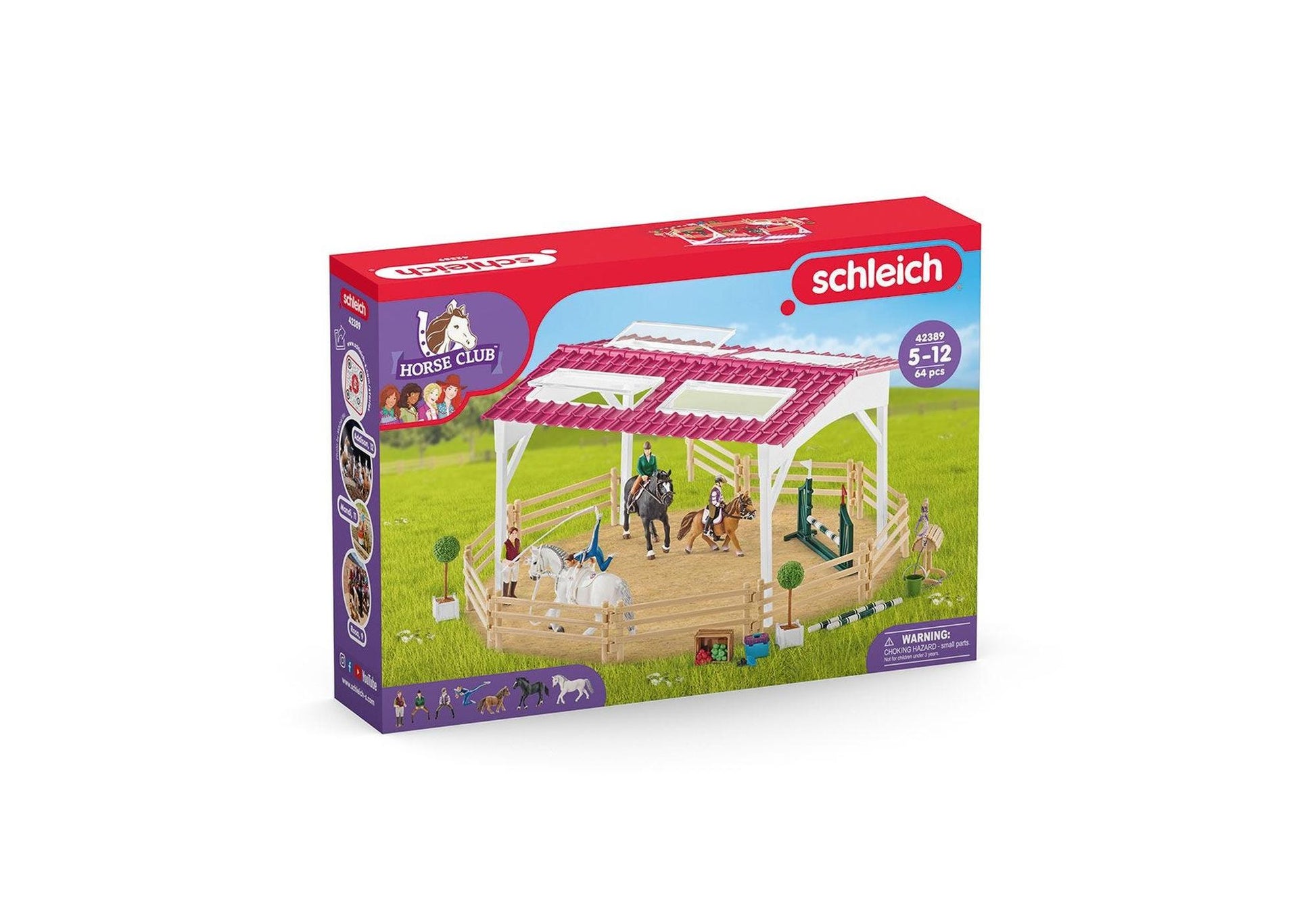 Schleich 42389 Horse Club: Reitschule mit Reiterinnen und Pferden - plegobil