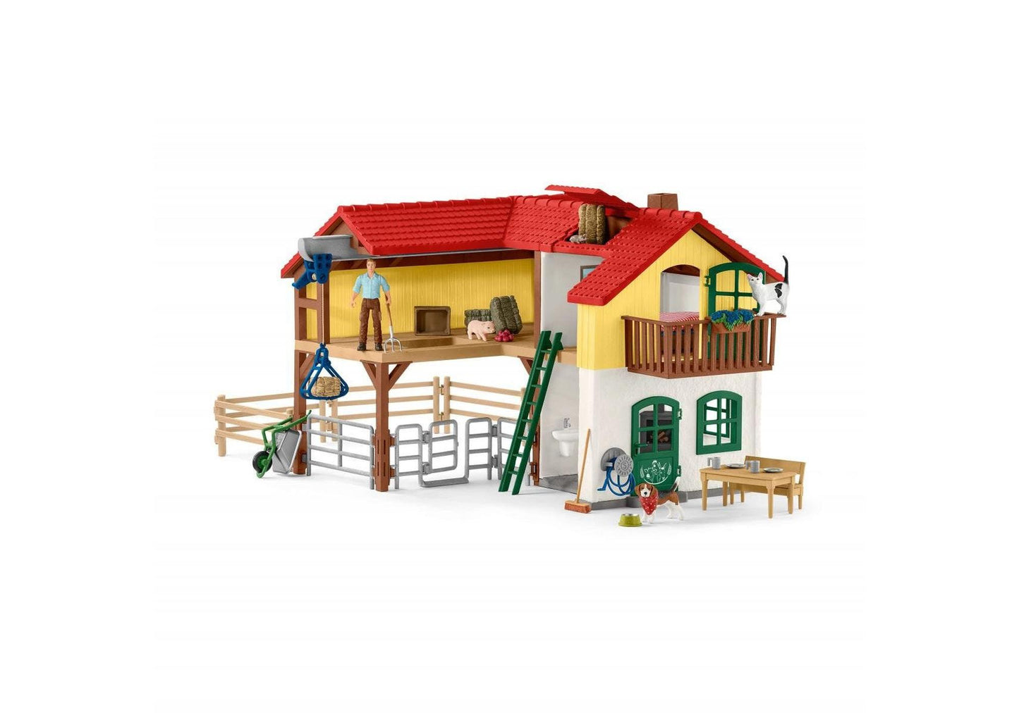 Schleich 42407 Farm World: Bauernhaus mit Stall und Tieren - plegobil
