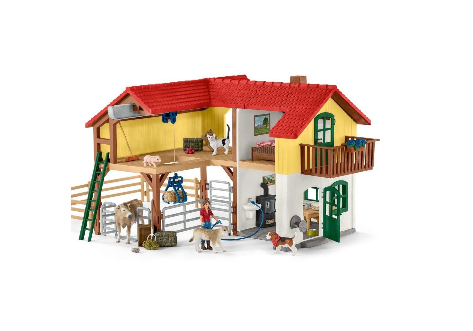 Schleich 42407 Farm World: Bauernhaus mit Stall und Tieren - plegobil