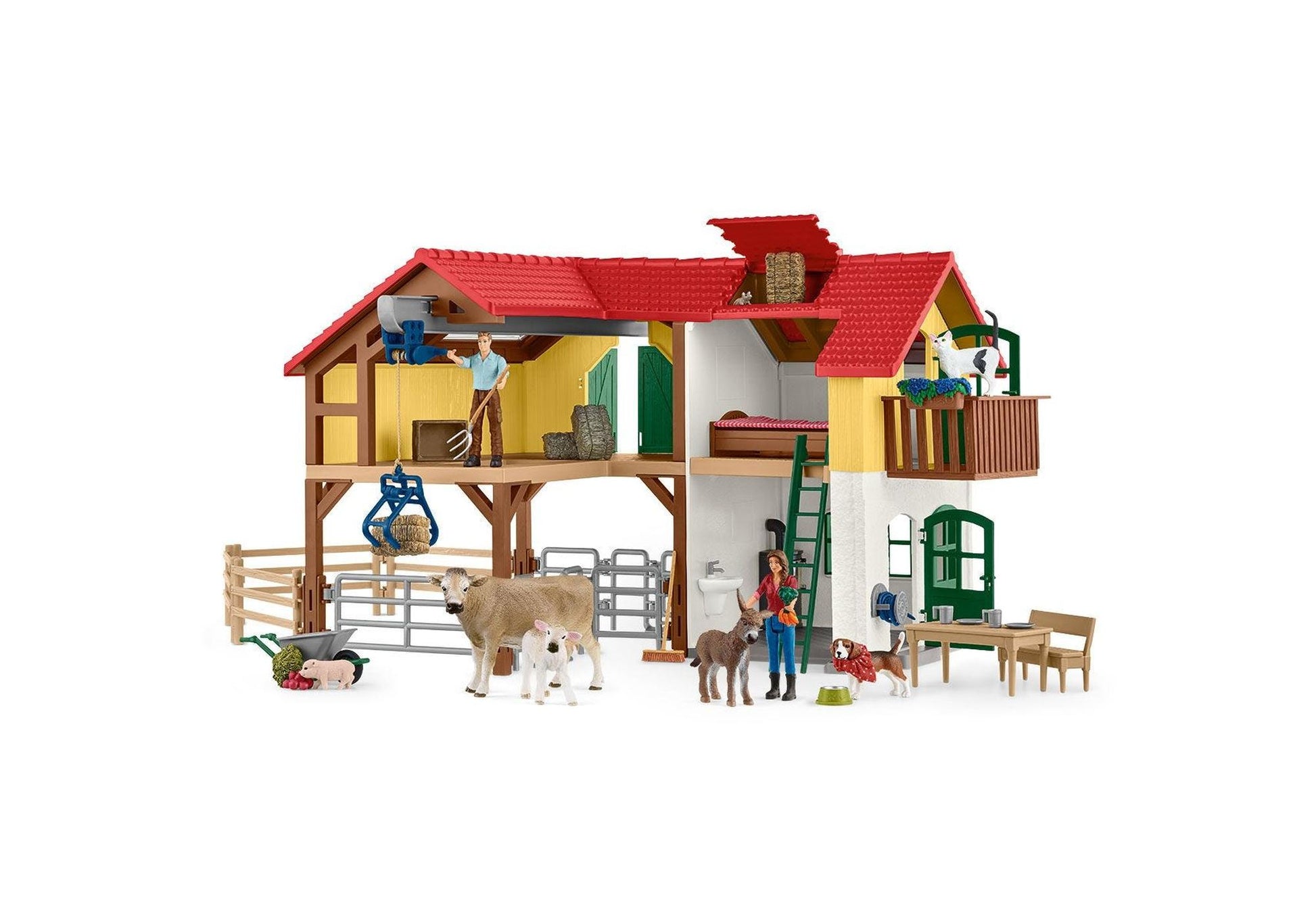 Schleich 42407 Farm World: Bauernhaus mit Stall und Tieren - plegobil