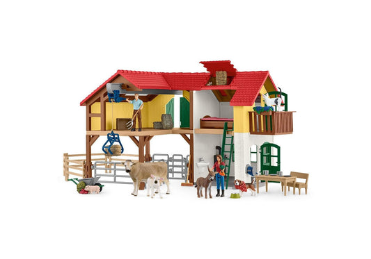 Schleich 42407 Farm World: Bauernhaus mit Stall und Tieren - plegobil