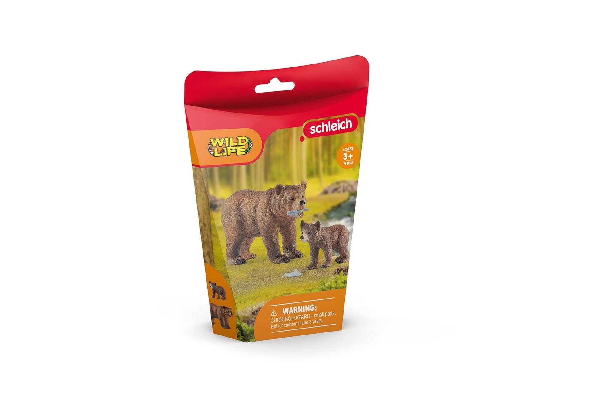 Schleich 42473 Wild Life: Grizzlybär-Mutter mit Jungem - plegobil