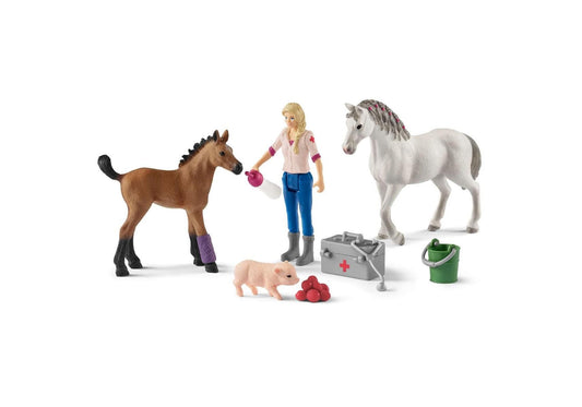 Schleich 42486 Farm World: Arztbesuch bei Stute und Fohlen - plegobil