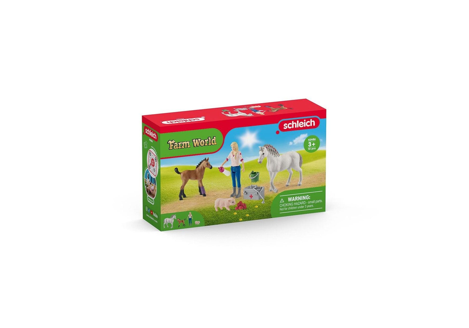 Schleich 42486 Farm World: Arztbesuch bei Stute und Fohlen - plegobil