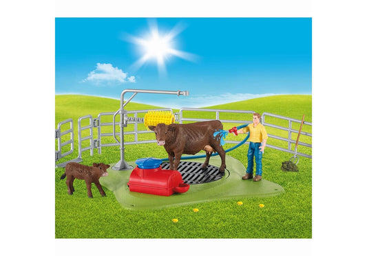 Schleich 42529 Farm World: Kuh Waschstation - plegobil