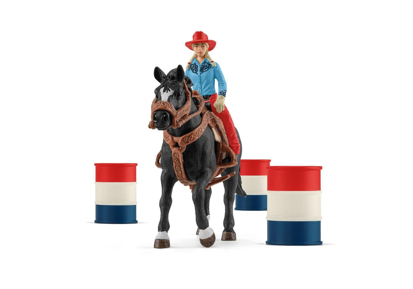 Schleich 42576 Farm World: Barrel Racing mit Cowgirl - plegobil