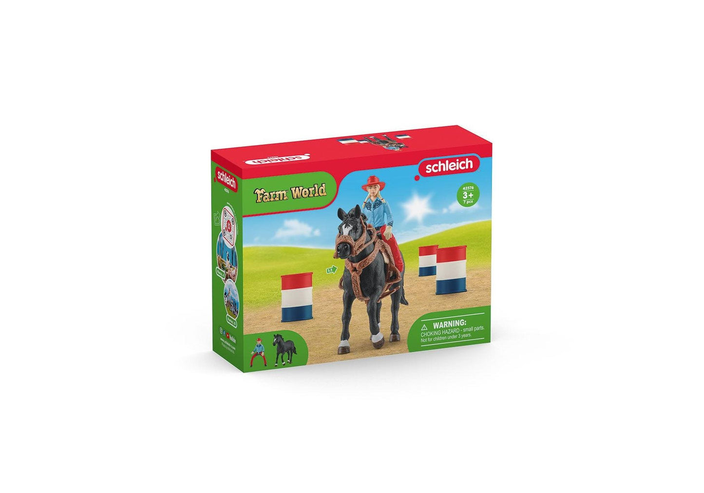 Schleich 42576 Farm World: Barrel Racing mit Cowgirl - plegobil
