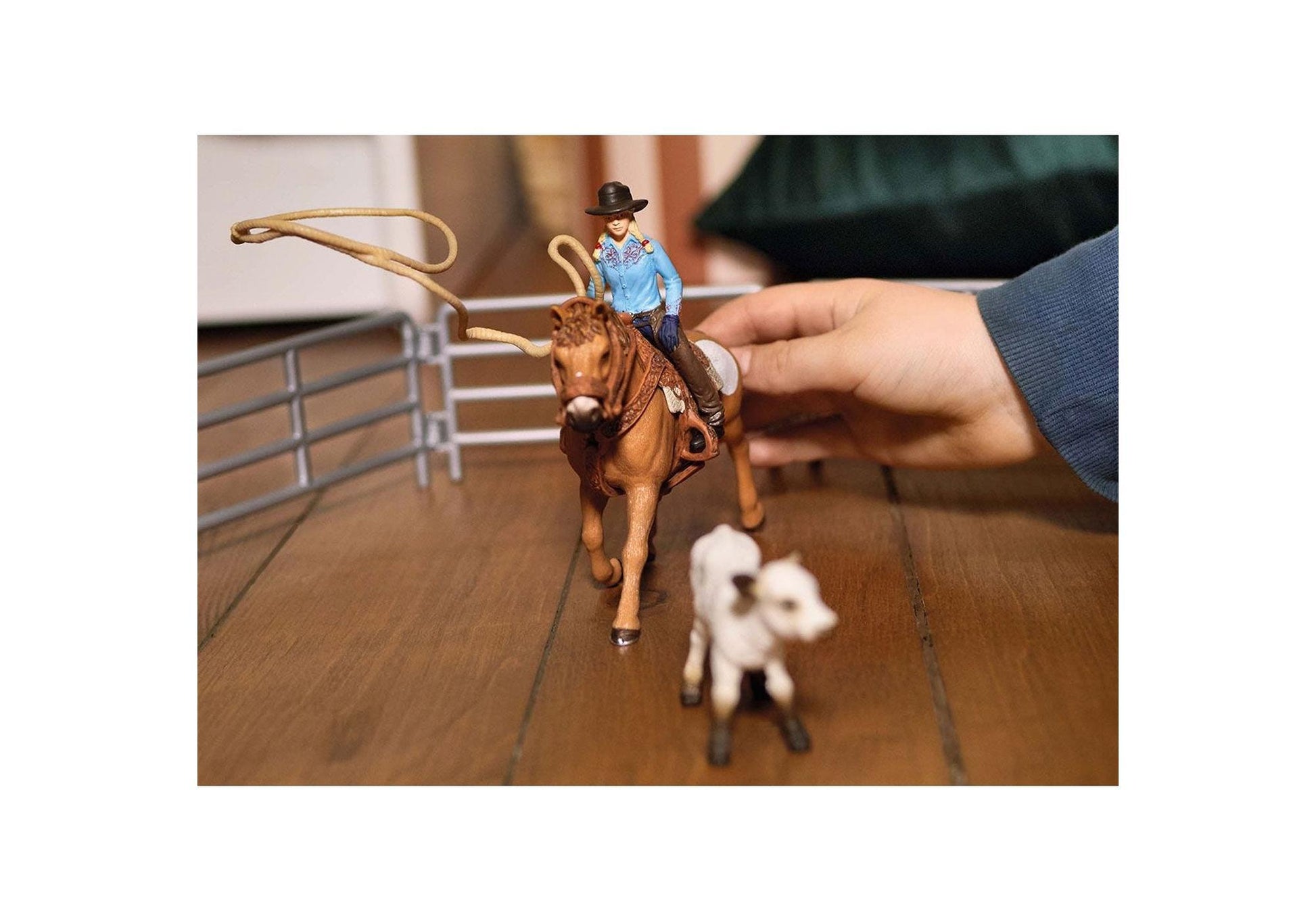 Schleich 42577 Farm World: Team Roping mit Cowgirl - plegobil