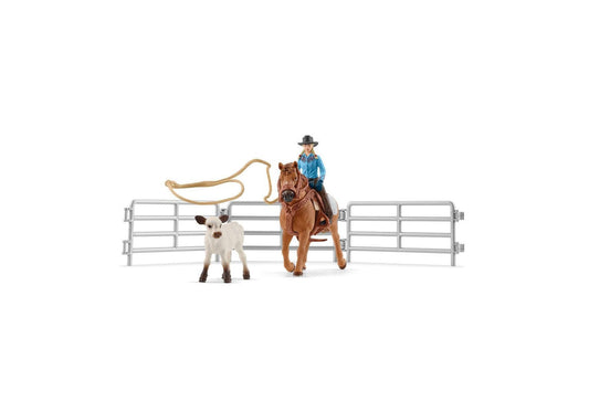 Schleich 42577 Farm World: Team Roping mit Cowgirl - plegobil