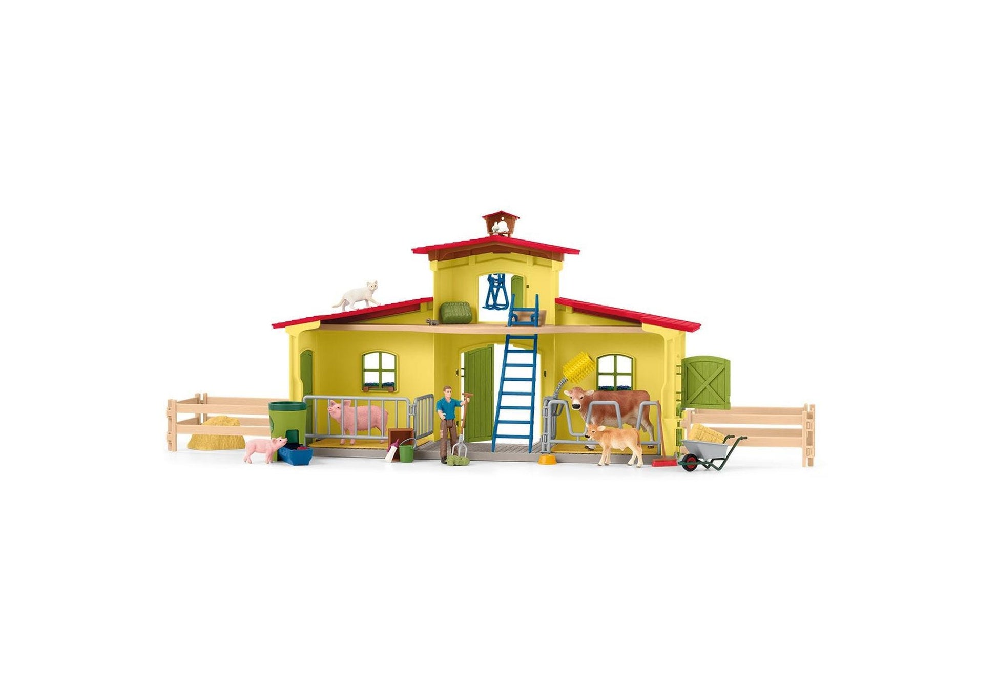Schleich 42605 Farm World: Großer Stall mit Tieren und Zubehör - plegobil