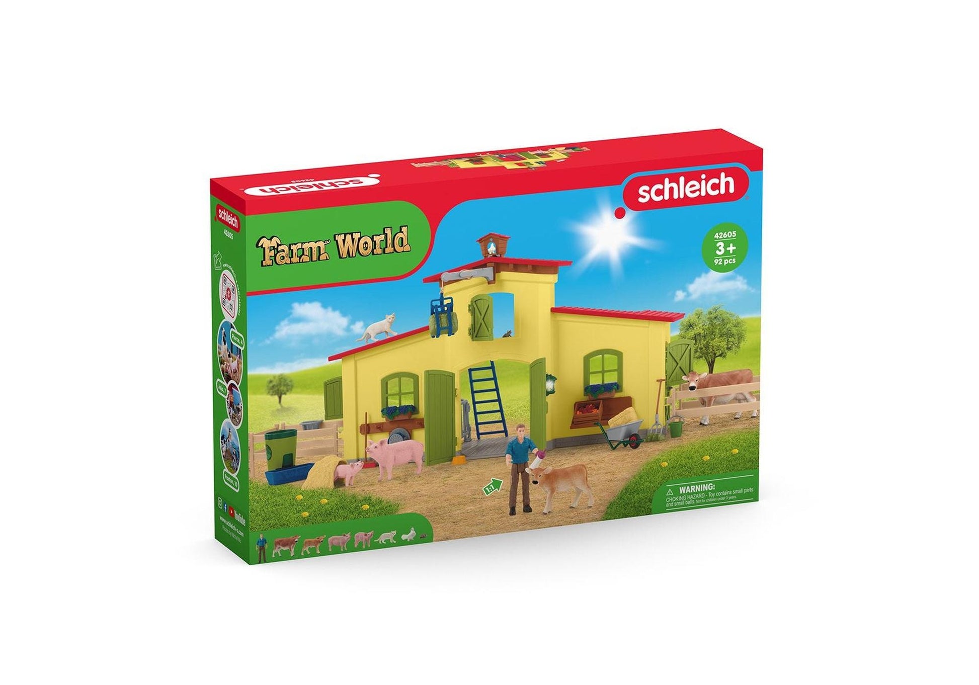 Schleich 42605 Farm World: Großer Stall mit Tieren und Zubehör - plegobil