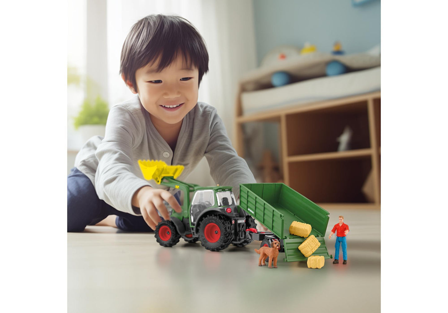 Schleich 42608 Farm World: Traktor mit Anhänger - plegobil