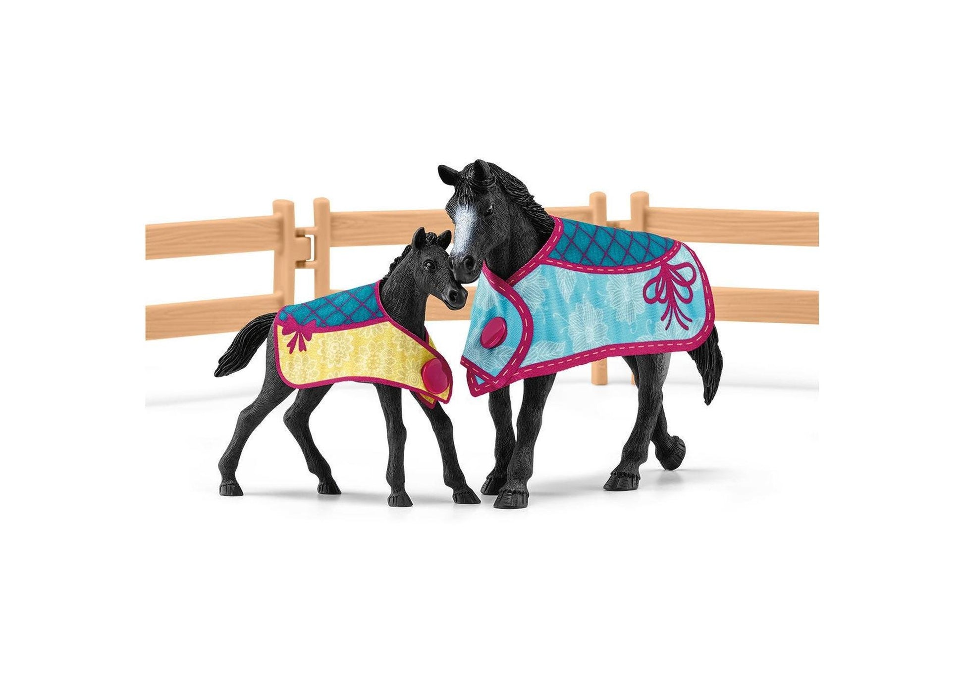 Schleich 42611 Horse Club: Pferdebox mit Stute und Fohlen - plegobil
