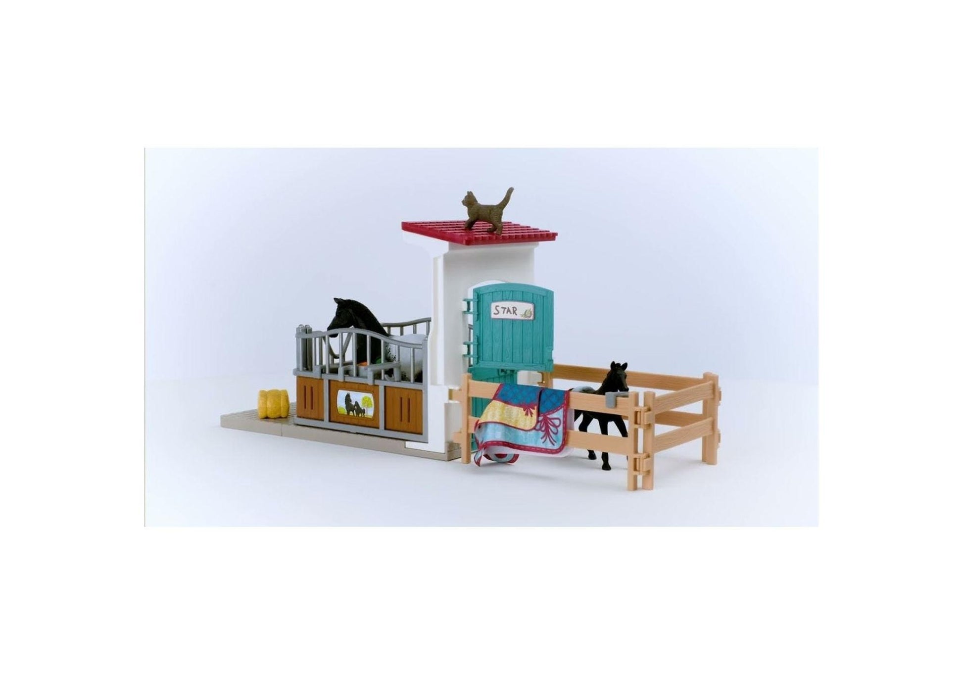 Schleich 42611 Horse Club: Pferdebox mit Stute und Fohlen - plegobil