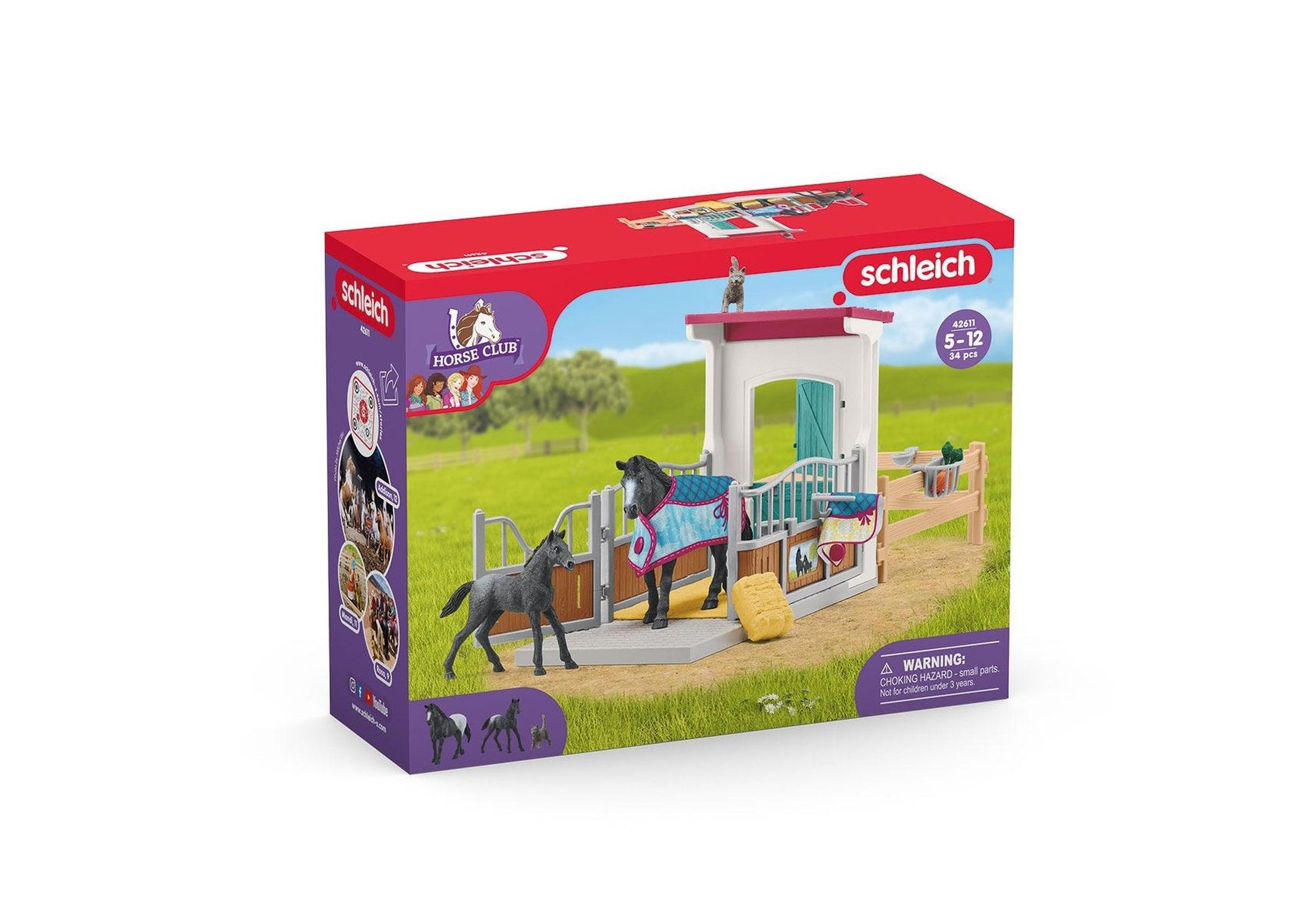 Schleich 42611 Horse Club: Pferdebox mit Stute und Fohlen - plegobil