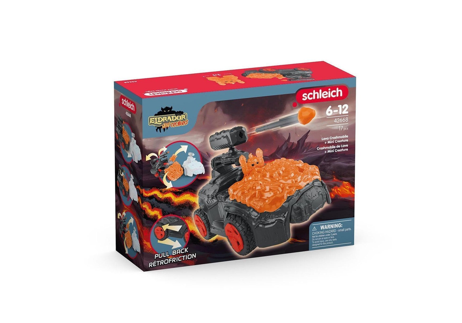 Schleich 42668 Eldrador Creatures: Lava-Crashmobil mit Mini Creature - plegobil