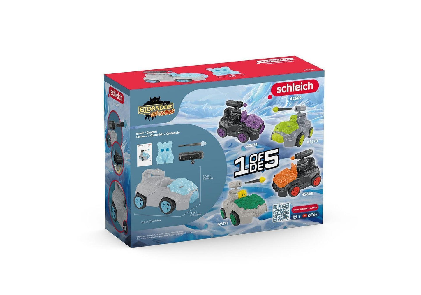 Schleich 42669 Eldrador Creatures: Eis-Crashmobil mit Mini Creature - plegobil