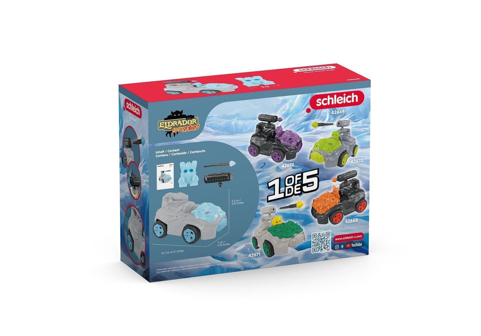 Schleich 42669 Eldrador Creatures: Eis-Crashmobil mit Mini Creature - plegobil