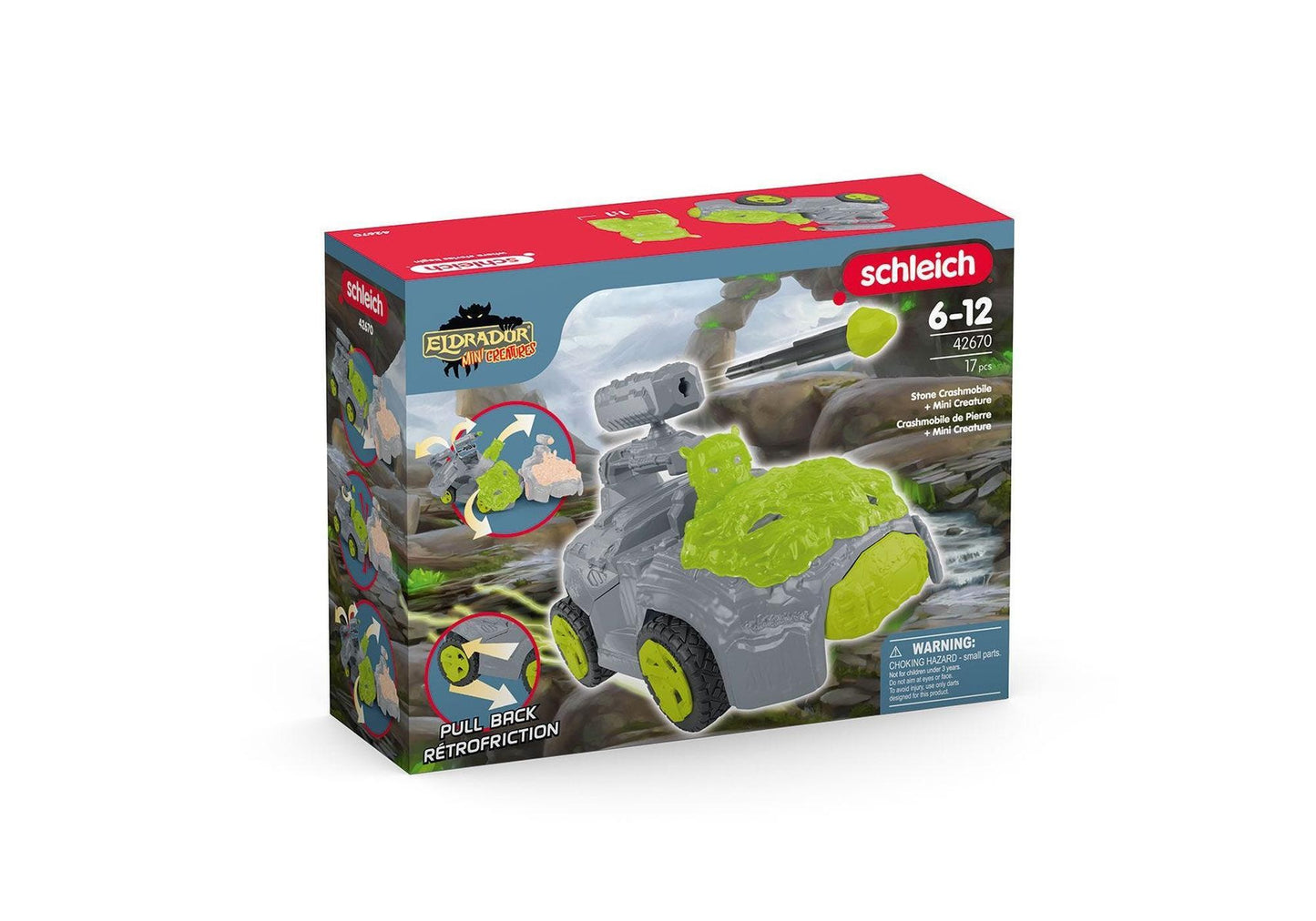 Schleich 42670 Eldrador Creatures: Stein-Crashmobil mit Mini Creature - plegobil