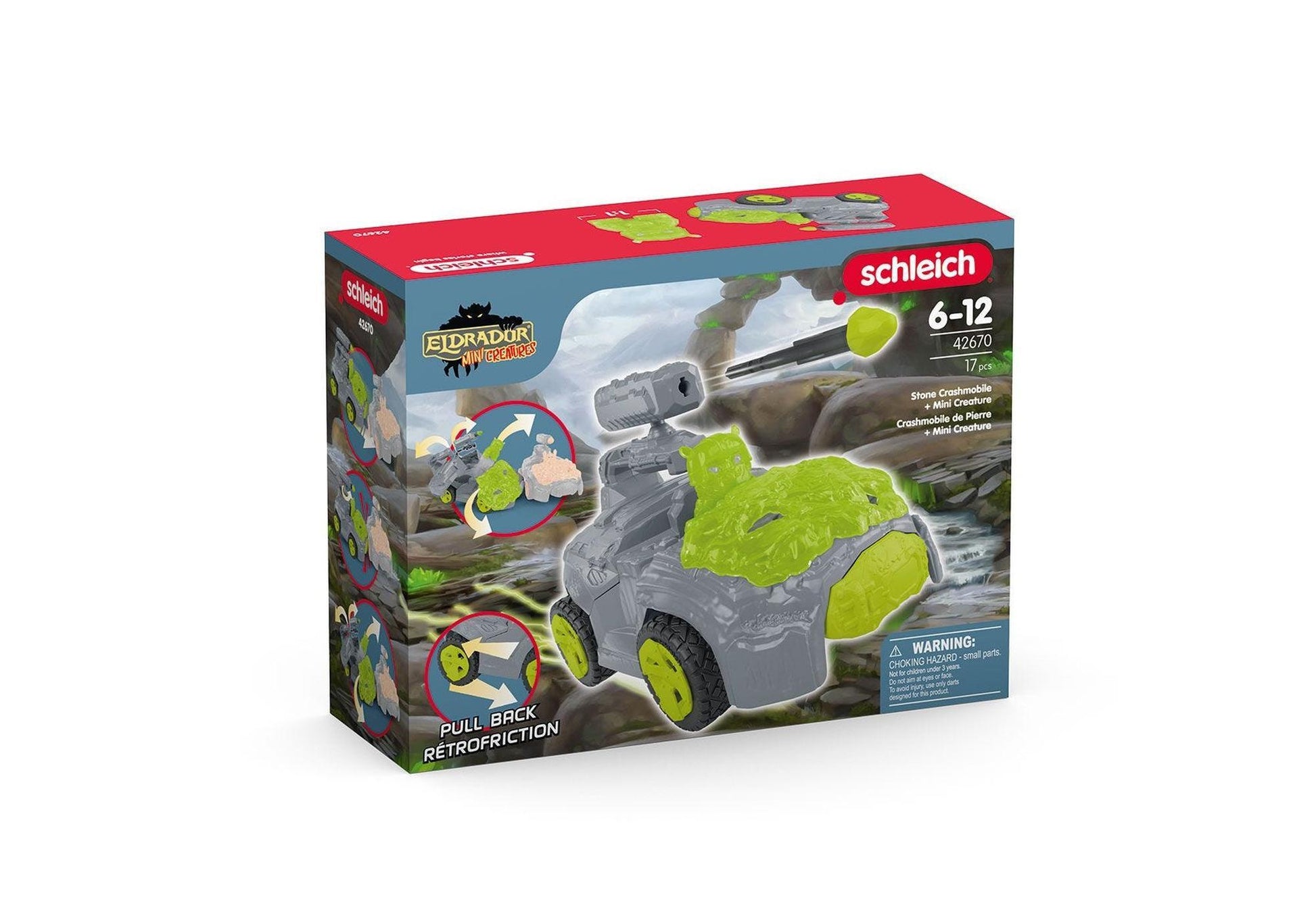 Schleich 42670 Eldrador Creatures: Stein-Crashmobil mit Mini Creature - plegobil