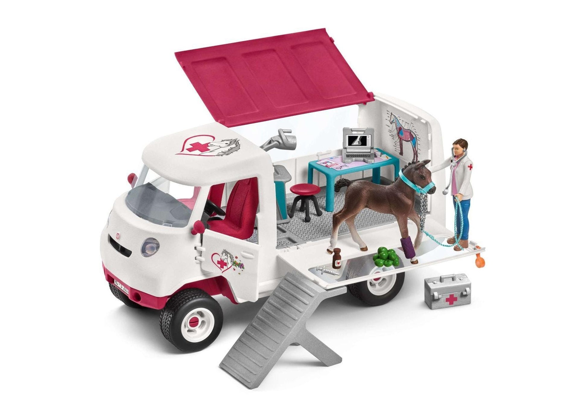 Schleich 72147 Horse Club: Tierarztbesuch im Stall - plegobil