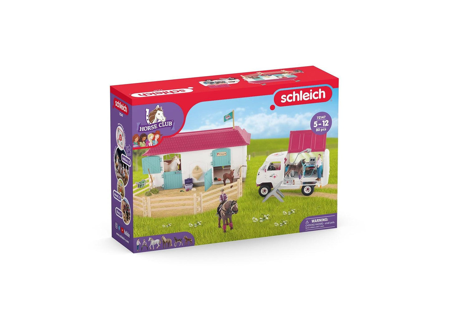 Schleich 72147 Horse Club: Tierarztbesuch im Stall - plegobil
