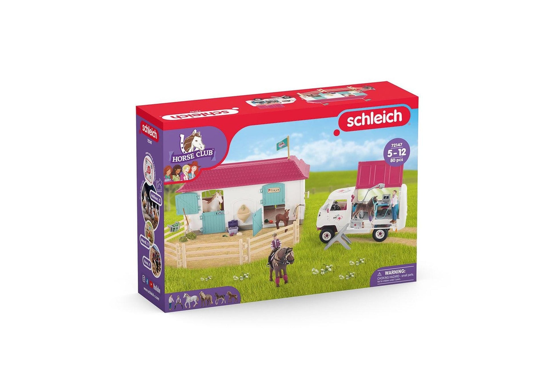 Schleich 72147 Horse Club: Tierarztbesuch im Stall - plegobil