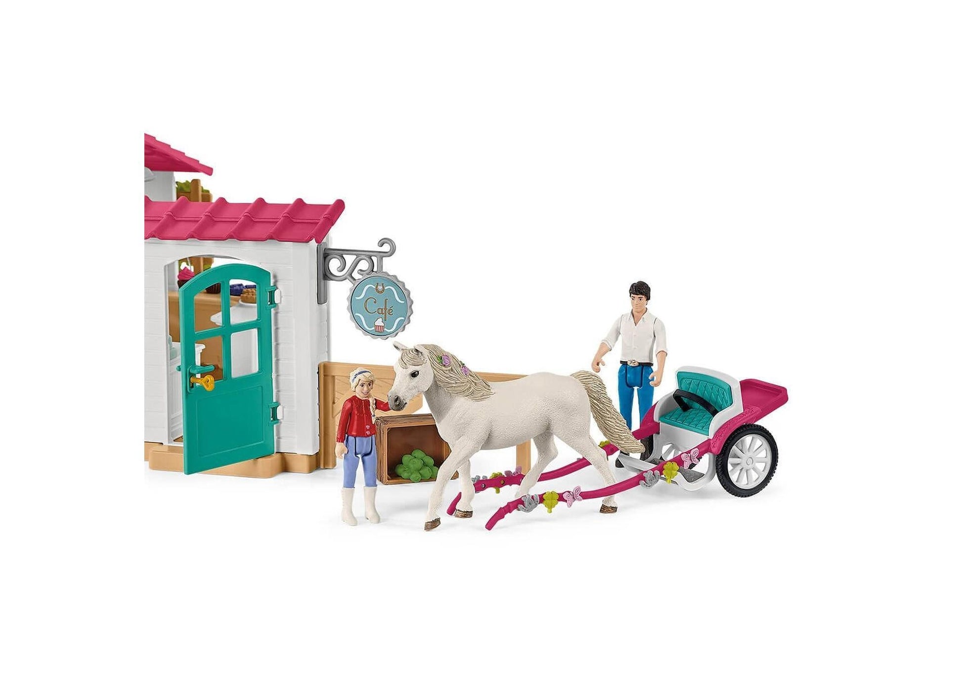 Schleich 72158 Horse Club: Kutschfahrt zum Reiter-Café - plegobil