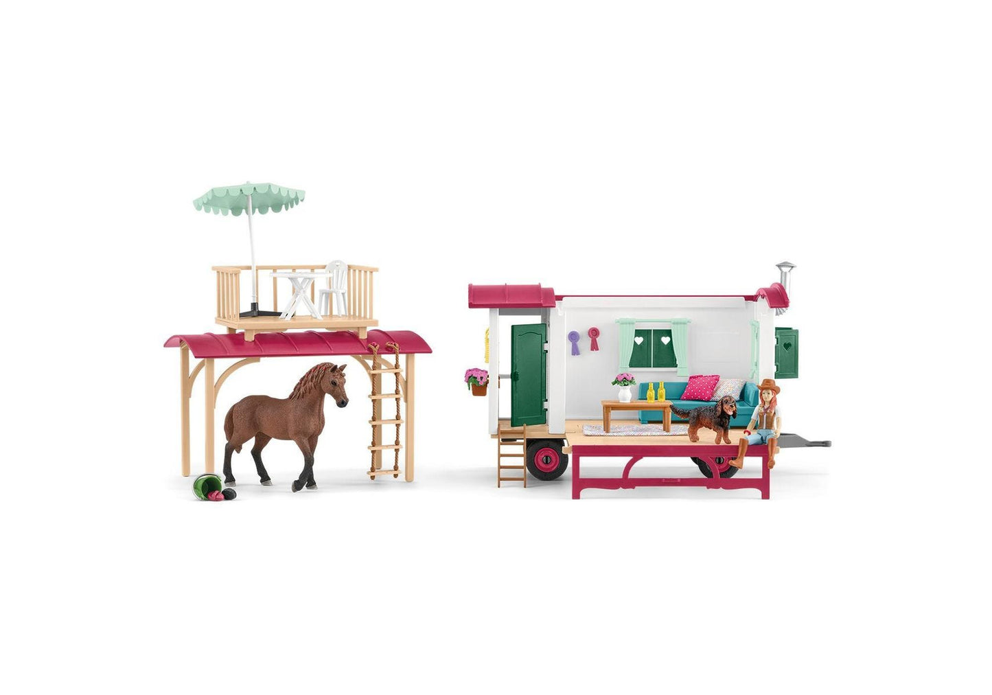 Schleich 72205 Horse Club: Campingtrip mit dem Wohnwagen - plegobil