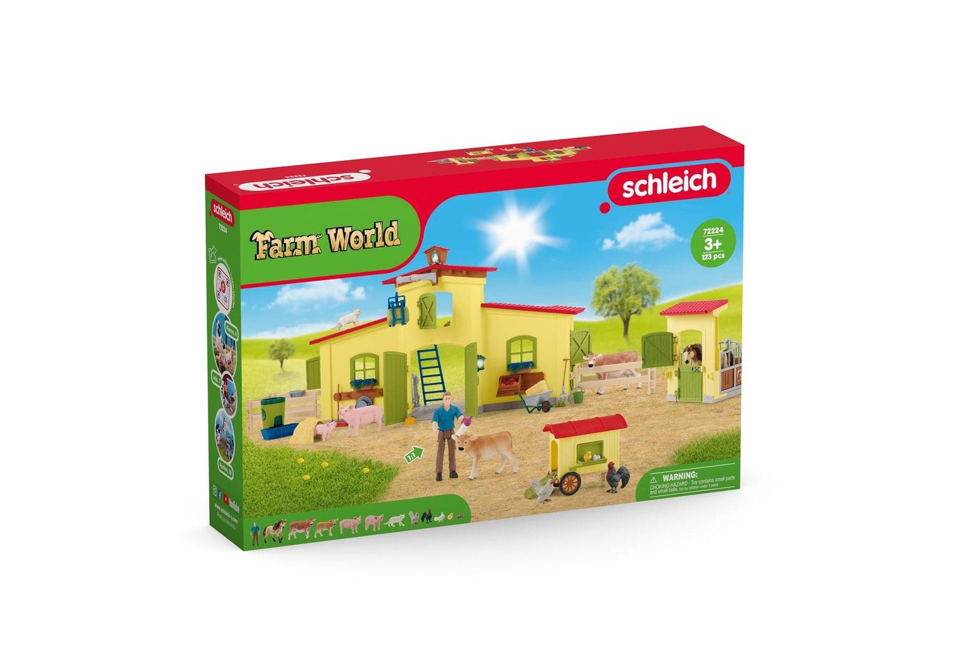 Schleich 72224 Farm World: Farm mit Hühnerstall und Pferdestall - plegobil